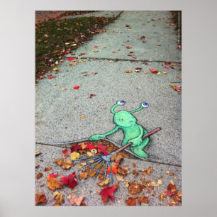 Póster sluggo o folha-raker preguiçoso