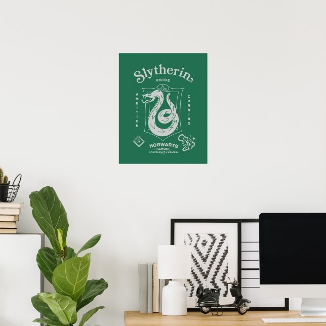 Poster SLYTHERIN™ Pride Ambition Cunning Crest (Escritório em casa)