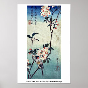 Póster Small bird on a branch by Andō,Hiroshige
