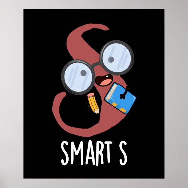 Poster Smart S Funny Alphabet Pun Dark BG (Frente)