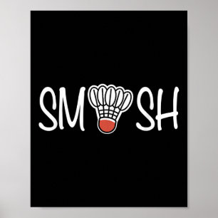 Poster Smash Badminton - Jogador de Badminton - Raque de 