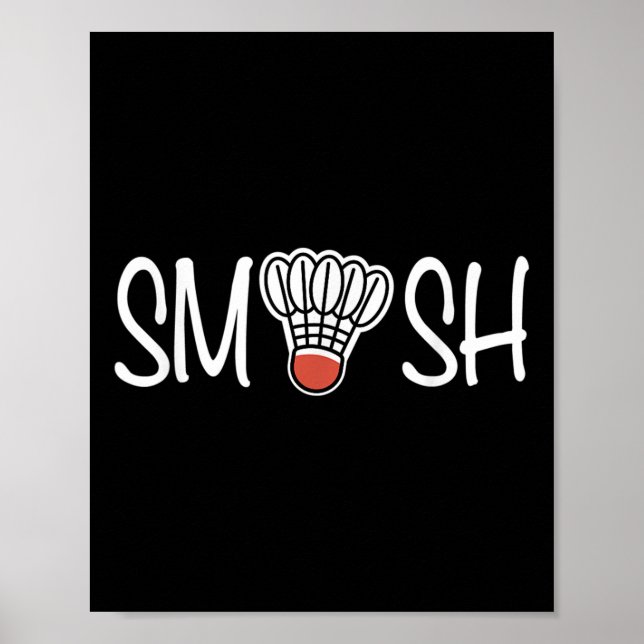 Poster Smash Badminton - Jogador de Badminton - Raque de  (Frente)