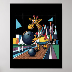 Poster Smilefuntees Engraçado Girafa Boliche de Esporte