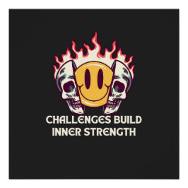 Póster Smiley face com crânios - Inn Motivacional