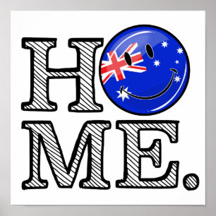 Póster Smiling Australian Flag Housearming