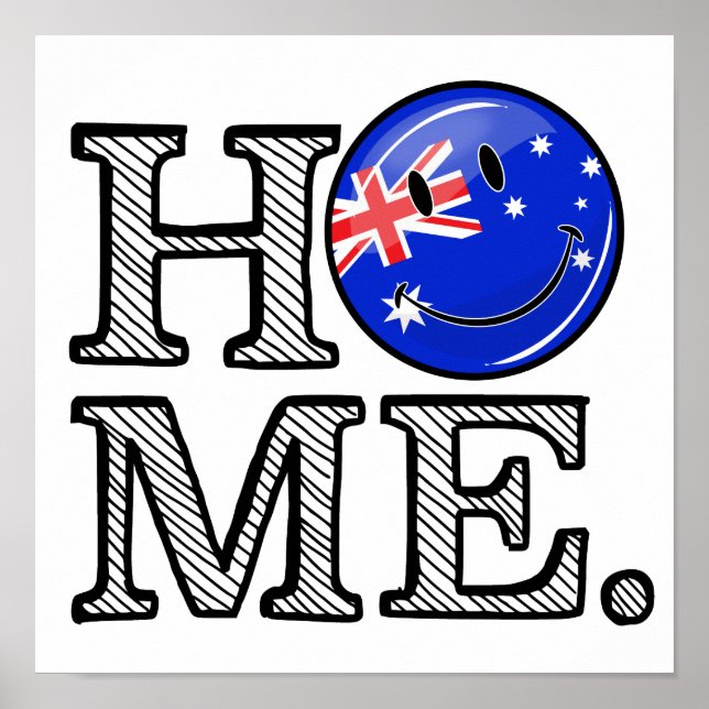 Póster Smiling Australian Flag Housearming (Frente)