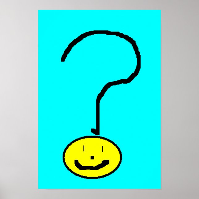Póster Smiling Question Mark Emoji Digital Art by Kids :) (Frente)