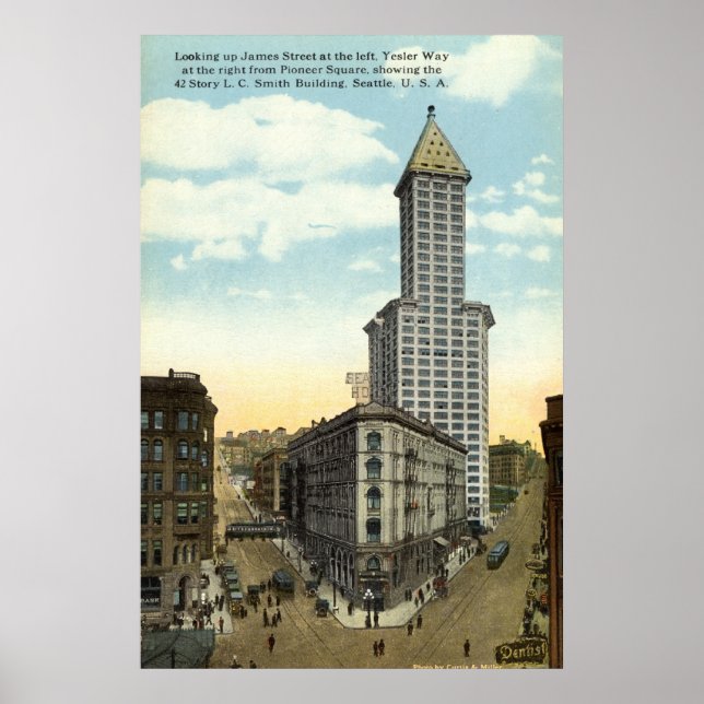 Póster Smith Building Seattle 1915 Vintage (Frente)