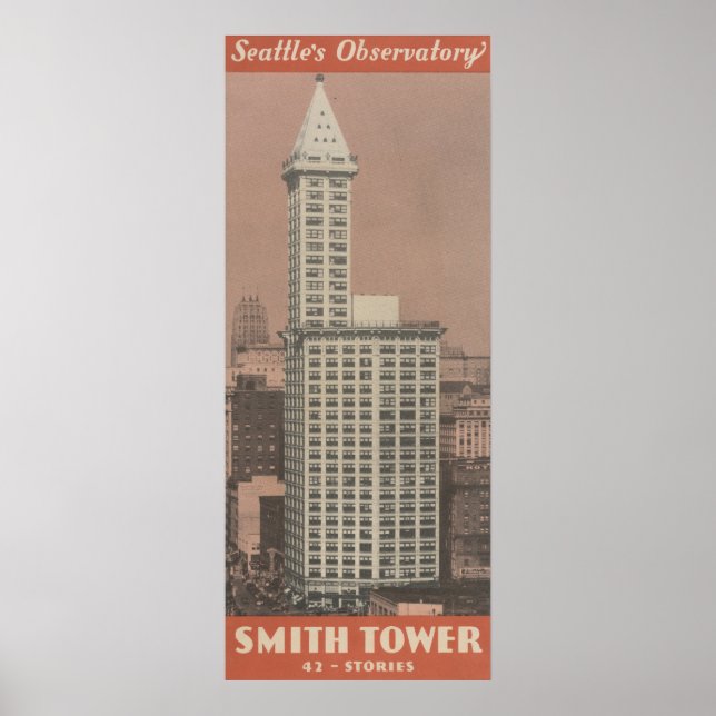 Póster Smith Tower, Observatório de Seattle (Frente)