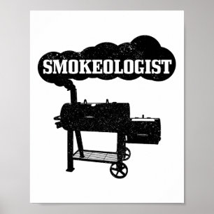Poster Smokeologista Churrasco Griling Chef Fumante Engra
