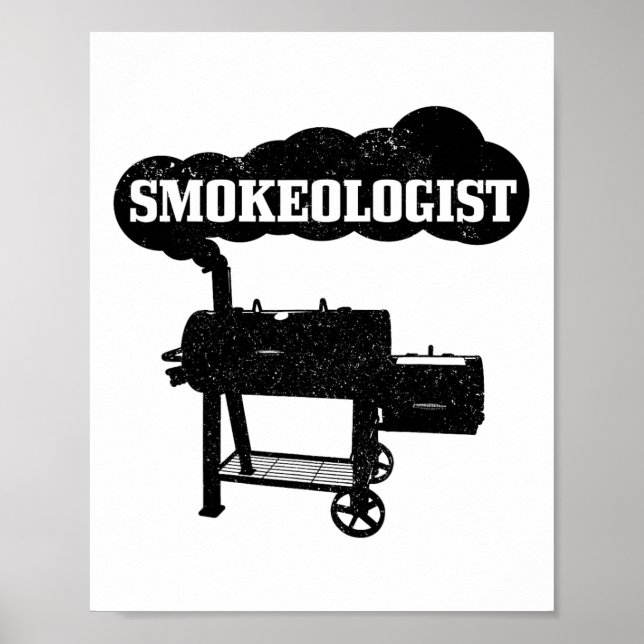 Poster Smokeologista Churrasco Griling Chef Fumante Engra (Frente)