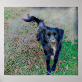 Poster Smokey Brilhando em Tinta de Fibras Brilhantes