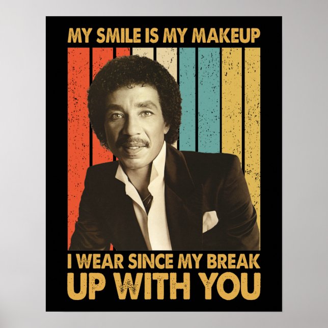 Poster Smokey Robinson cita - Meu sorriso é minha maquiag (Frente)