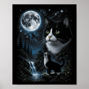 Poster Smoking Howling At Moon 90s Retro Nature Floresta