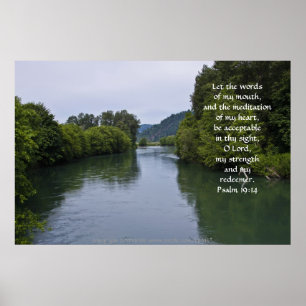 Póster Smooth River Print w/Scripture Verse