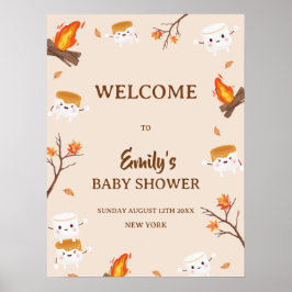 Poster S'more Love Rustic Camping Chá de fraldas Welcome