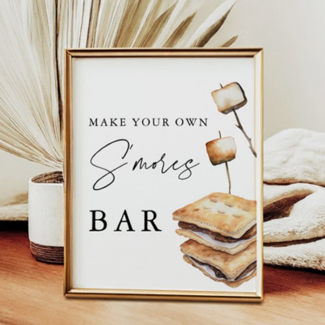 Poster Smores Buffet Faça seu próprio Sinal de Bar (Criador carregado)