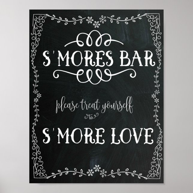 Poster S'Mores - Sinal de Bar de Casamento (Frente)