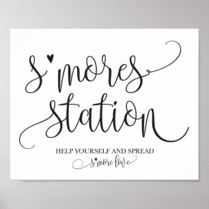 Póster S'mores Station Favor Party Signage