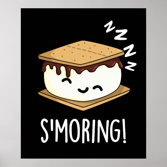 Poster Smoring Piadas Engraçadas de Smore Fundo Escuro (Frente)