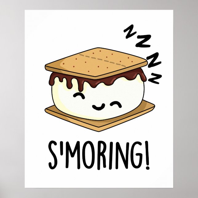 Poster Smorny Smore Puns Engraçado (Frente)