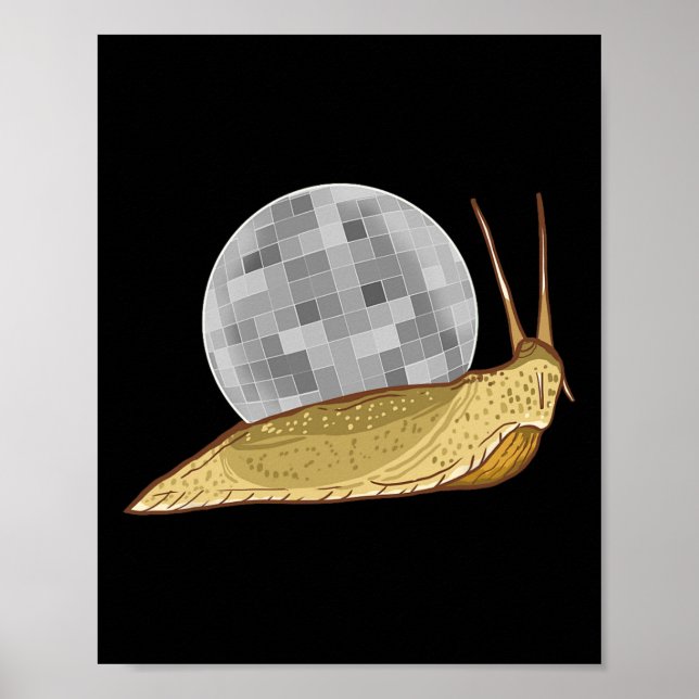 Poster Snail Disco Ball Funny Crystal Shell Amante de os  (Frente)