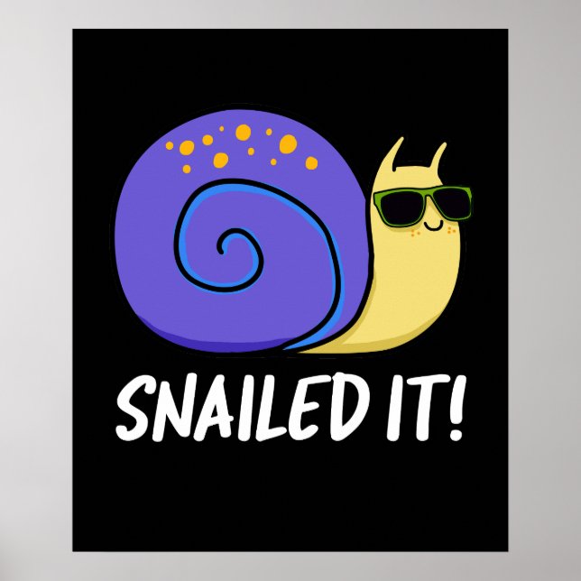 Poster Snail Engraçado Pun Escuro BG (Frente)