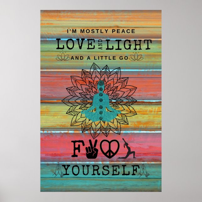Poster Snarky Love e Light Yoga (Frente)