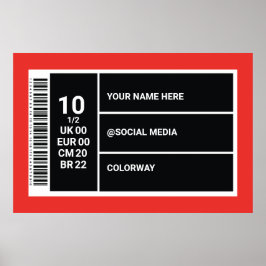 Poster Sneaker Red Sneaker Personalizado Wall Art Caixa 1