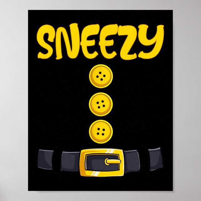 Poster Sneezy Halloween Dwarf Cox. (Frente)