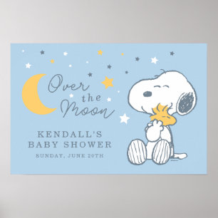 Poster Snoopy & Woodstock Chuveiro de Bebê Over the Moo