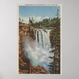 Póster Snoqualmie Falls, WA - View of Falls at Top