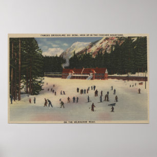 Póster Snoqualmie Ski Area, WA - View of Ski