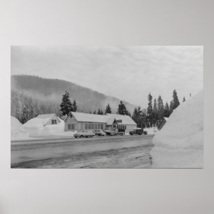 Póster Snoqualmie, WA - fotografia da área do esqui da