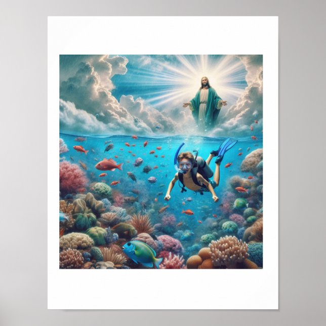 Poster Snorkeler encontra um lugar celestial (Frente)