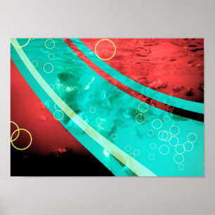 Póster snorkeler vermelho retrô