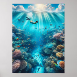Poster Snorkeling em um belo recife