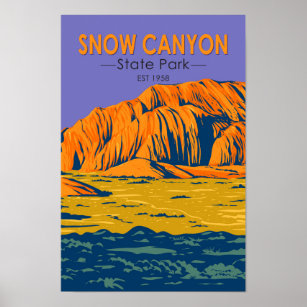 Poster Snow Canyon State Park Utah Vintage