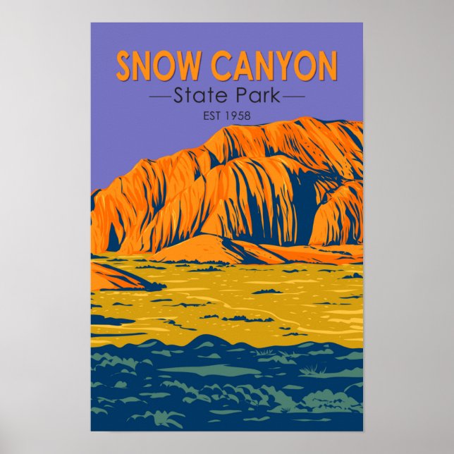 Poster Snow Canyon State Park Utah Vintage (Frente)