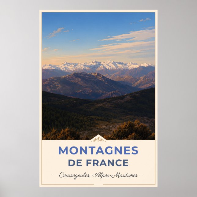 Poster Snow-Capped Peaks of the French Alps (Frente)