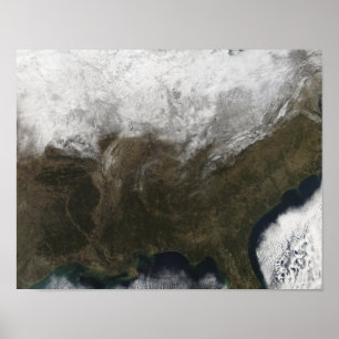 Póster Snow cover over the United States
