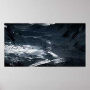 POSTER SNOW COVERED MOUNTAIN UNDER CLOUDY SKY DURING DAYT