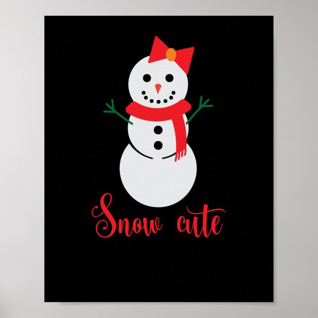 Poster Snow Cute Snowman Natal (Frente)