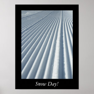 Póster Snow Day Groomed Ski Trail