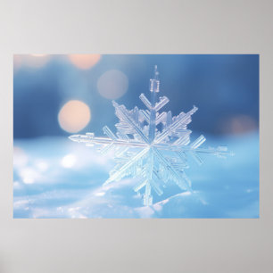 Poster Snow Flake Nature Serene Tranquil Peace