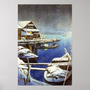 Poster Snow in Mukojima Kawase Hasui 1931