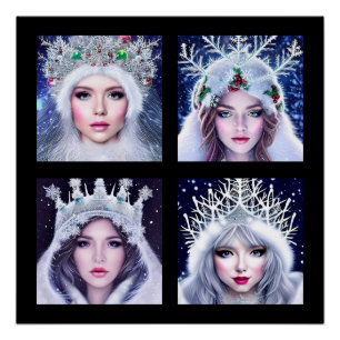 Póster Snow Queens Winter Wonderland