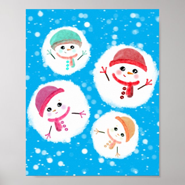 Poster Snowball e Snowman Blue (Frente)
