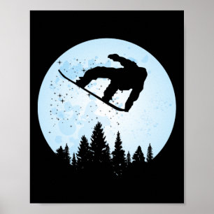 Poster Snowboard Bigfoot Esqui Divertido Sasquatch Esqui