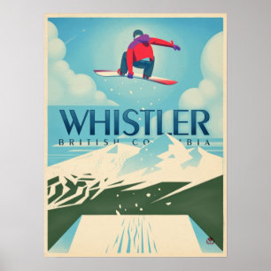 Poster Snowboard Booter Whistler Viagem